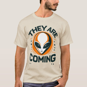 Buitenaards wezen komt eraan t-shirt