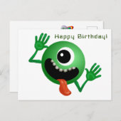 Buitenaards wezen komt naar verjaardag briefkaart (Voorkant / Achterkant)