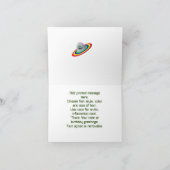 Buitenaards wezen komt naar verjaardag kaart (Binnen)