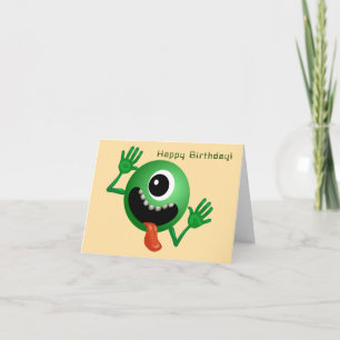 Buitenaards wezen komt naar verjaardag kaart