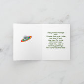 Buitenaards wezen komt naar verjaardag kaart (Binnen)