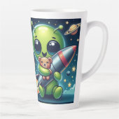 BUITENAARDS WEZEN MET EEN RAKET LATTE MOK (Rechts)