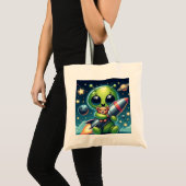 BUITENAARDS WEZEN MET EEN RAKET TOTE BAG (Voorkant (product))