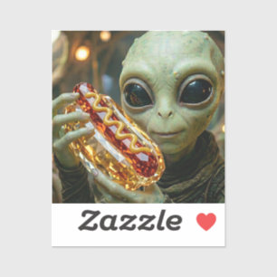 Buitenaards Wezen met Kristallijnen Hotdog Sticker