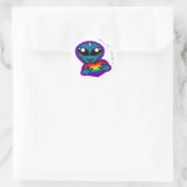 Buitenaards wezen met regenboog hart Sticker (Tas)