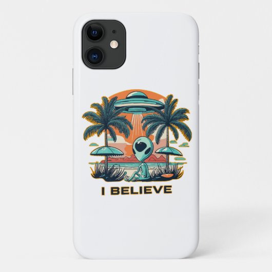 buitenaards wezen met UFO IK GELOOF Case-Mate iPhone Case (Achterkant)
