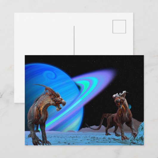 Buitenaards wezen op de planeet briefkaart (Voorkant / Achterkant)