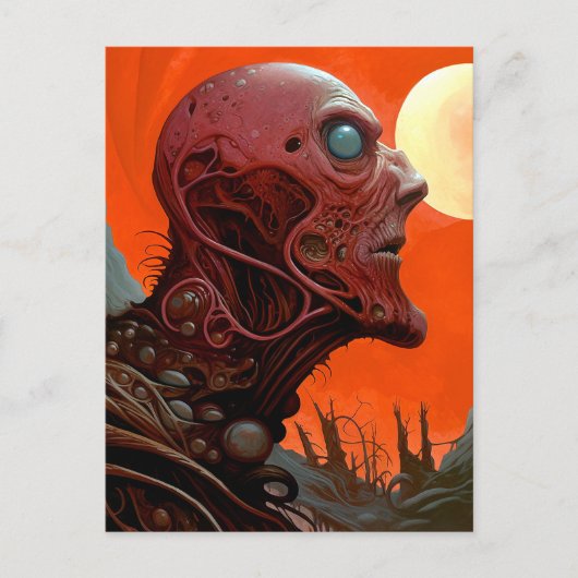 Buitenaards wezen Sci-fi Horror Art Briefkaart (Voorkant)