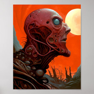 Buitenaards wezen Sci-fi Horror Art Poster