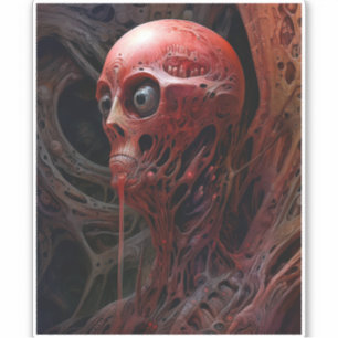 Buitenaards wezen Sci-fi Horror Art Sticker