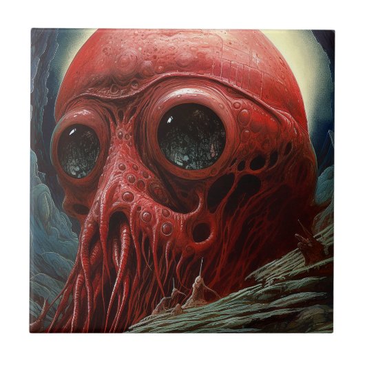 Buitenaards wezen Sci-fi Horror Art Tegeltje (Voorkant)