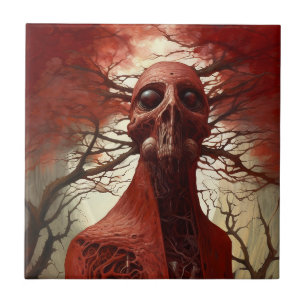 Buitenaards wezen Sci-fi Horror Art Tegeltje