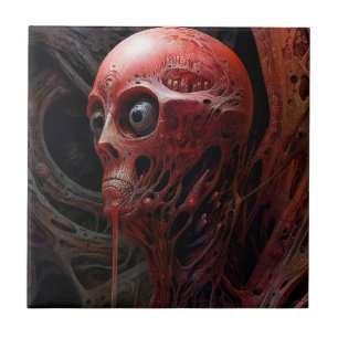 Buitenaards wezen Sci-fi Horror Art Tegeltje