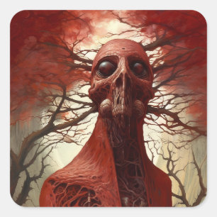 Buitenaards wezen Sci-fi Horror Art Vierkante Sticker