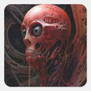 Buitenaards wezen Sci-fi Horror Art Vierkante Sticker