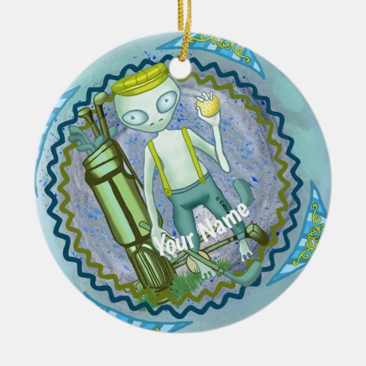 Buitenaards wezen speelt Golf ornament (Voorkant)