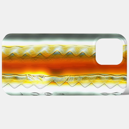 Buitenaardse abstracte strepen in oranje en grijs Case-Mate iPhone case (Achterkant (horizontaal))