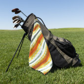 Buitenaardse abstracte strepen in oranje en grijs golfhanddoek (Groen)