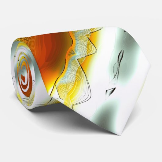 Buitenaardse abstracte strepen in oranje en grijs stropdas (Opgerold)