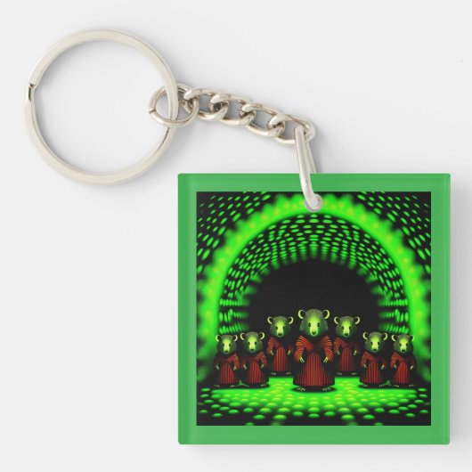 Buitenaardse afgezant komt via portaal sleutelhanger (voorkant)