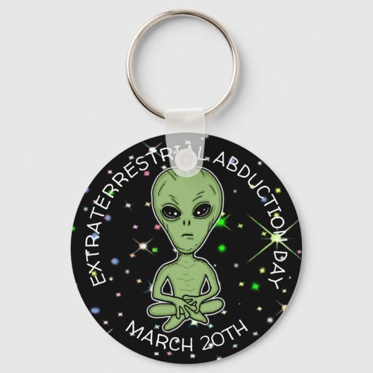 Buitenaardse afvoerdag is 20e maart sleutelhanger (Voorkant)