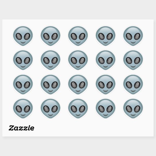 Buitenaardse Alien Emoji Ronde Sticker (Vel)