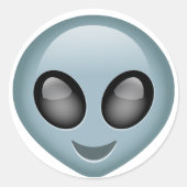 Buitenaardse Alien Emoji Ronde Sticker (Voorkant)