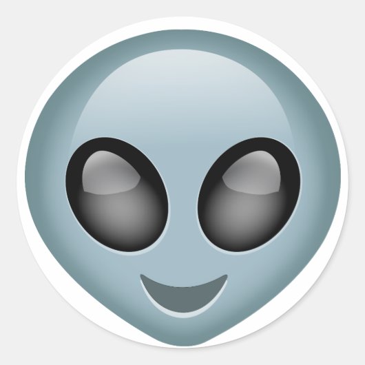Buitenaardse Alien Emoji Ronde Sticker (Voorkant)