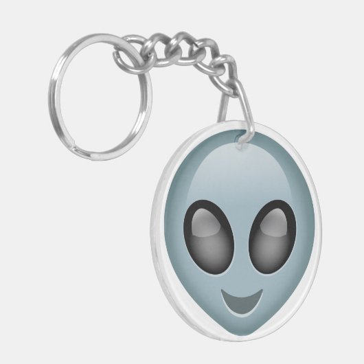 Buitenaardse Alien Emoji Sleutelhanger (Voorkant Links)