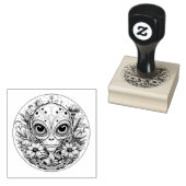 Buitenaardse Alien in Flowers Sterrennacht Rubberstempel (Gestempeld)