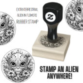 Buitenaardse Alien in Flowers Sterrennacht Rubberstempel