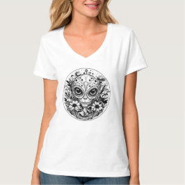Buitenaardse Alien in Flowers Sterrennacht T-shirt