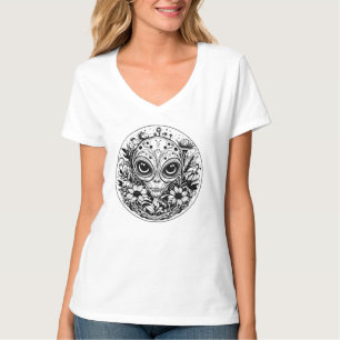 Buitenaardse Alien in Flowers Sterrennacht T-shirt