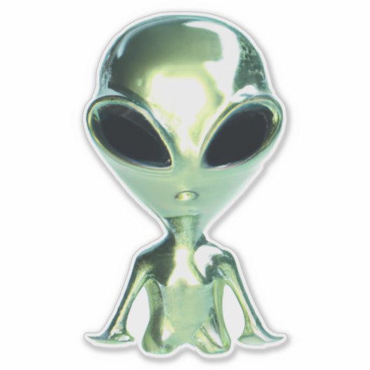 Buitenaardse Alien Metallic Sticker (Voorkant)