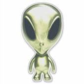 Buitenaardse Alien Metallic Sticker (Voorkant)
