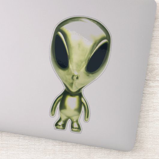 Buitenaardse Alien Metallic Sticker (Detail)