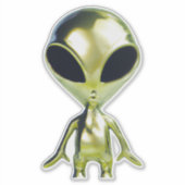 Buitenaardse Alien Metallic Sticker (Voorkant)