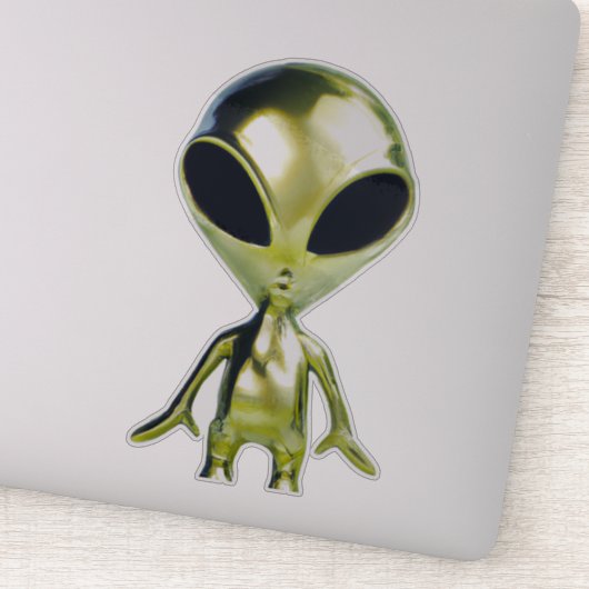 Buitenaardse Alien Metallic Sticker (Detail)