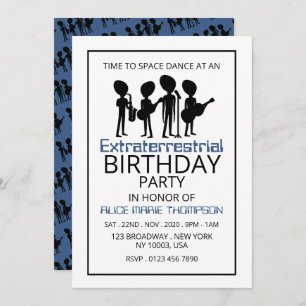 Buitenaardse band, geboortedag kaart