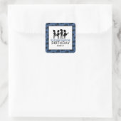 Buitenaardse band, geboortedag vierkante sticker (Tas)