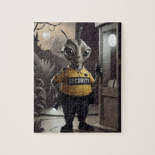 Buitenaardse bewaker. legpuzzel (Verticaal)