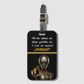 Buitenaardse bezoeker onthult geheimen van Area 51 Bagagelabel (Voorkant (verticaal))