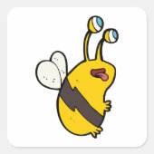 Buitenaardse Bij Vierkante Sticker (Voorkant)