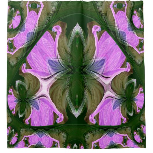 Buitenaardse bloemen....... douchegordijn (Voorkant)