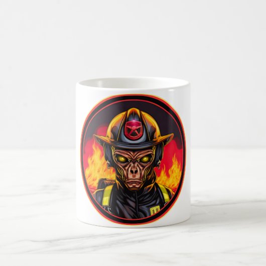 buitenaardse brandweerman koffiemok (Center)