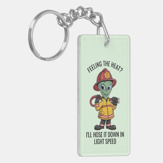 buitenaardse brandweerman sleutelhanger (Voorkant Links)