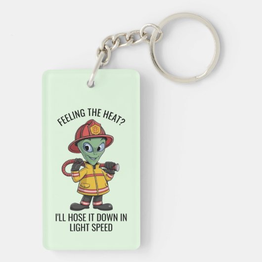 buitenaardse brandweerman sleutelhanger (achterkant)