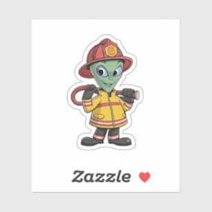 buitenaardse brandweerman sticker