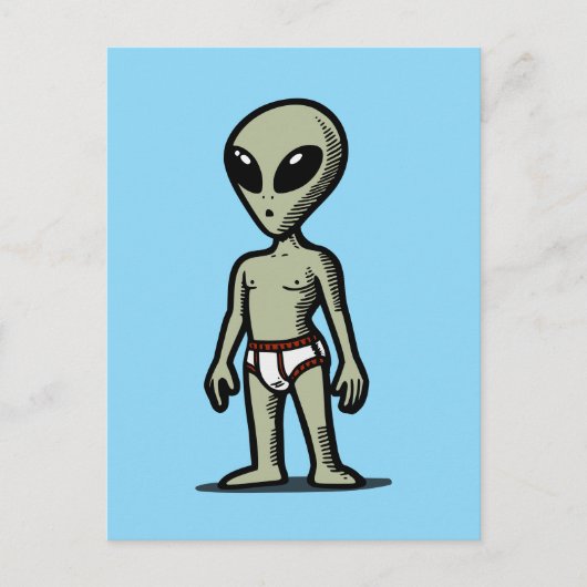 Buitenaardse Broek Briefkaart (Voorkant)