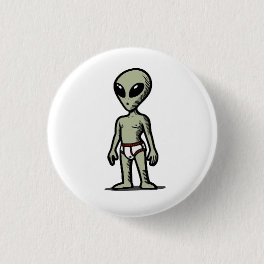 Buitenaardse Broek Ronde Button 3,2 Cm (Voorkant)